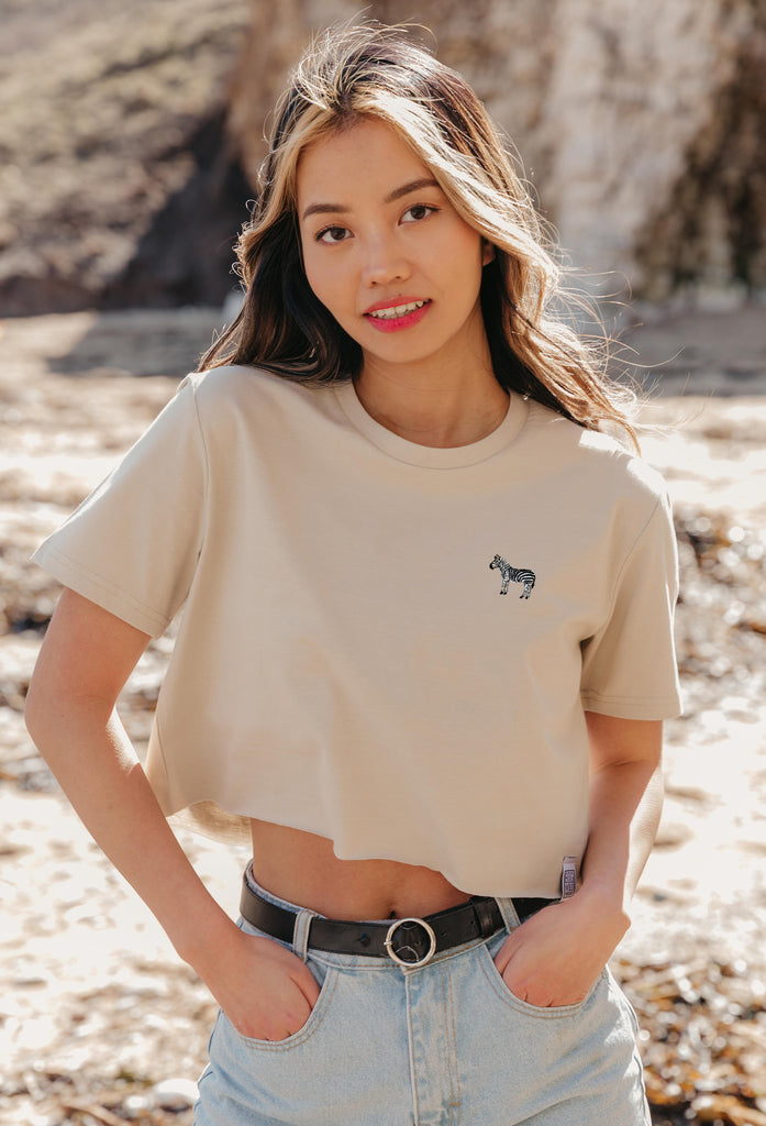 zebra womens cropped t-shirt Big Wild Thought