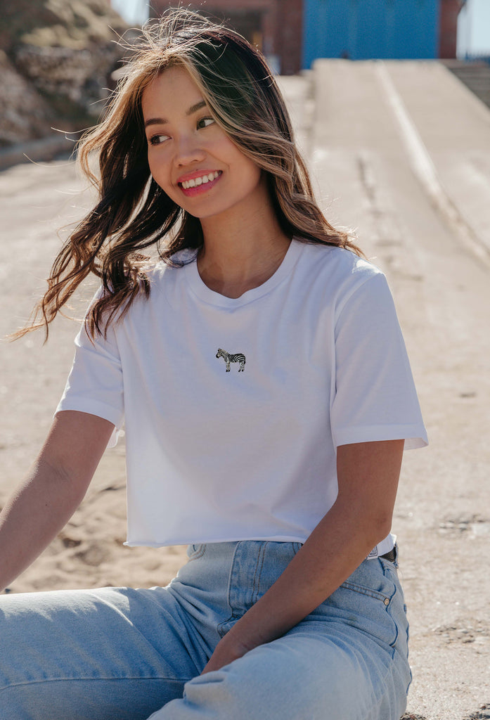 zebra womens cropped t-shirt Big Wild Thought
