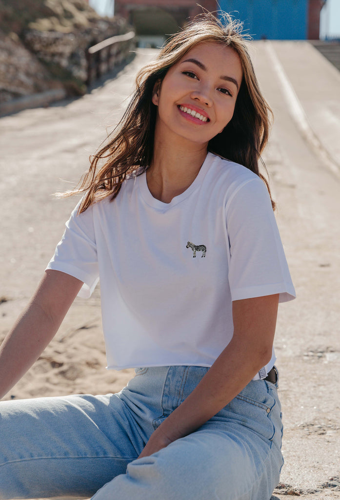 zebra womens cropped t-shirt Big Wild Thought